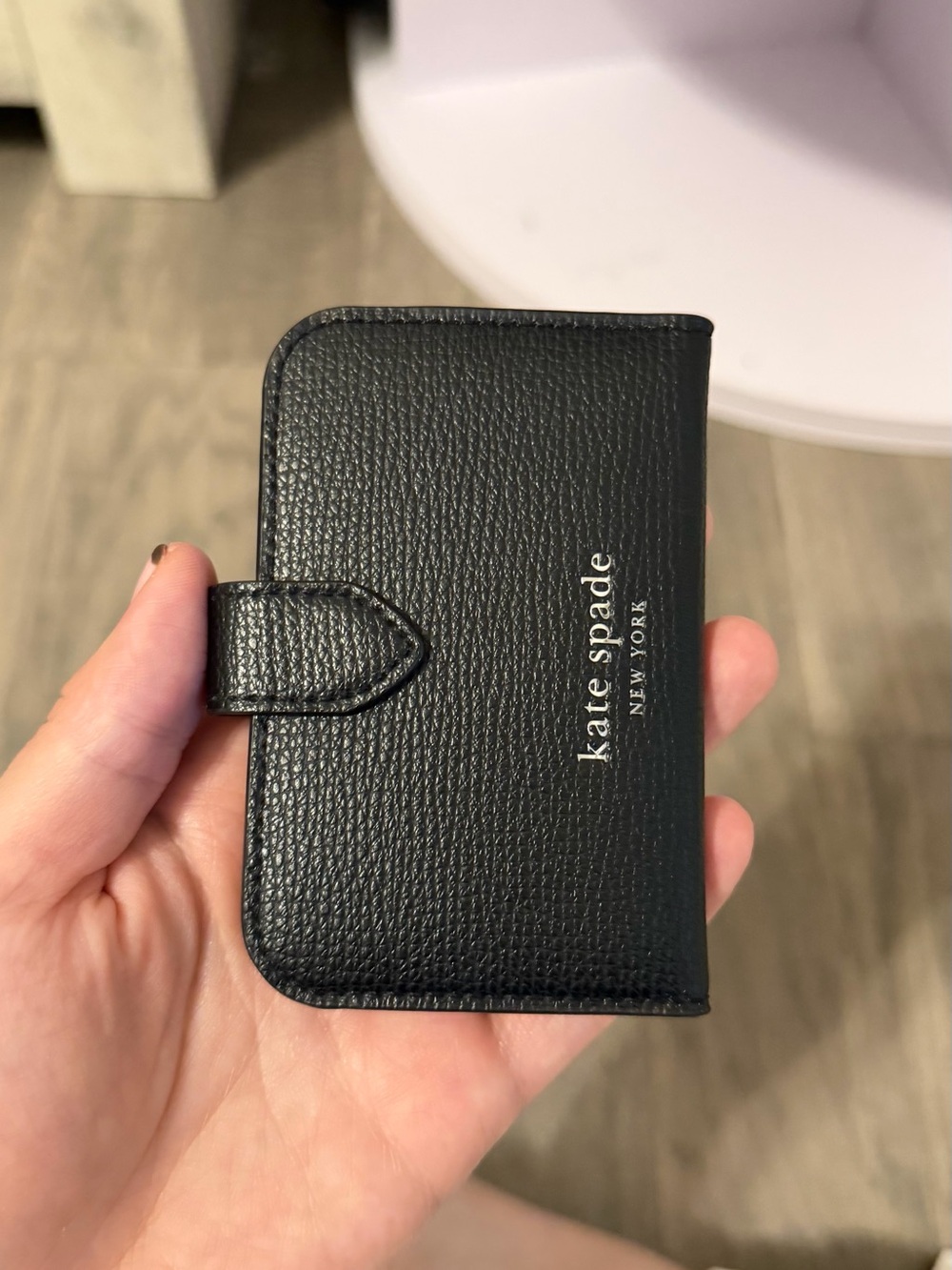 kate spade Black Leather Card Holder MAGSAFE WALLET FOR PHONE
